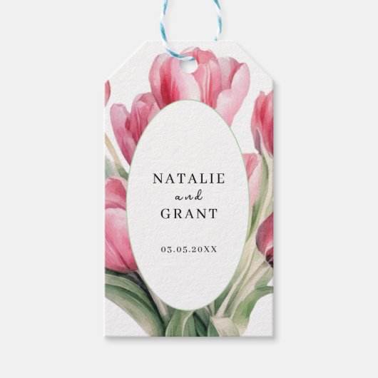 Spring Tulip Wedding Cadeaulabel (Voorkant)