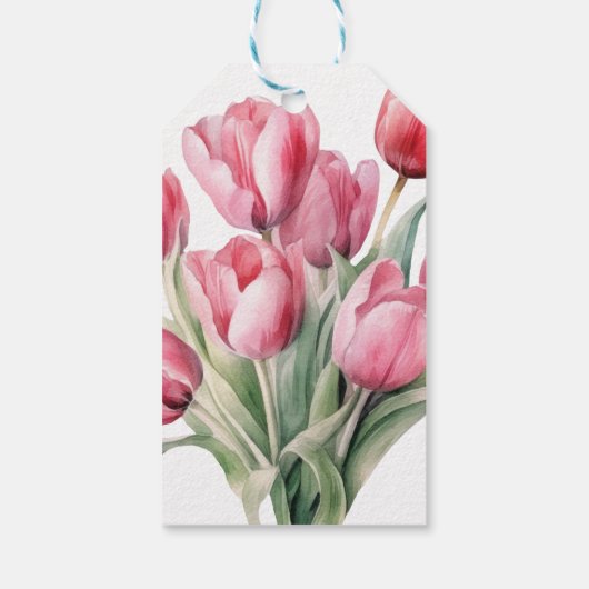 Spring Tulip Wedding Cadeaulabel (Achterkant)
