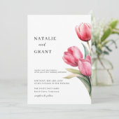 Spring Tulip Wedding Kaart (Staand voorkant)