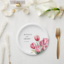 Spring Tulip Wedding Papieren Bordje