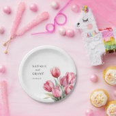 Spring Tulip Wedding Papieren Bordje (Feest)