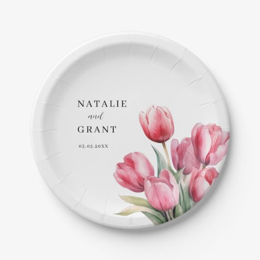 Spring Tulip Wedding Papieren Bordje (Voorkant)