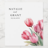 Spring Tulip Wedding Wijn Etiket (Enkel label)