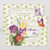 Spring Tulips 2 Moederdag Brunch Kaart (Voorkant / Achterkant)