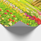 Spring Tulips and Daffodils Park Wrapping Paper Cadeaupapier (Hoek)