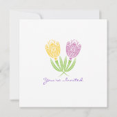 Spring Tulips - Baby shower Uitnodiging (Achterkant)