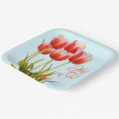 Spring Tulips Big Floral Design Papieren Bordje (Gebogen)