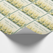Spring Tulips Birthday Custom Yellow Wrap Cadeaupapier (Hoek)