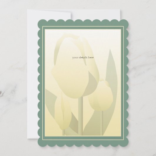 Spring Tulips Birthday Party Yellow Kaart (Achterkant)