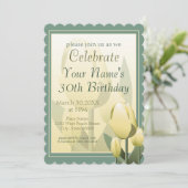 Spring Tulips Birthday Party Yellow Kaart (Staand voorkant)