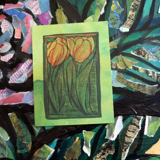 Spring Tulips Bloem Tulp Kunst Briefkaart