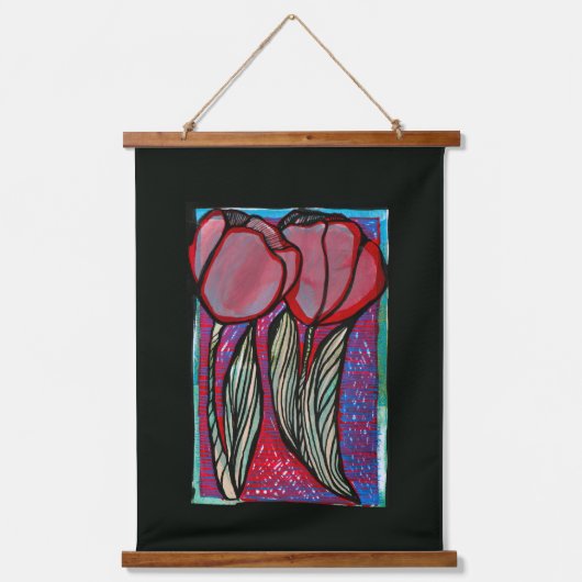 Spring Tulips Bloem Tulp Kunst Hangend Wandkleed (Voorkant)