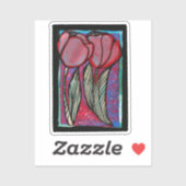 Spring Tulips Bloem Tulp Kunst Sticker (Vel)