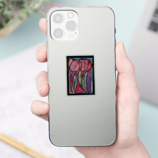 Spring Tulips Bloem Tulp Kunst Sticker (Telefoon)