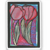 Spring Tulips Bloem Tulp Kunst Sticker (Voorkant)