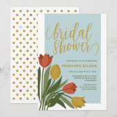 Spring Tulips Bridal Shower Invitation Kaart (Voorkant / Achterkant)