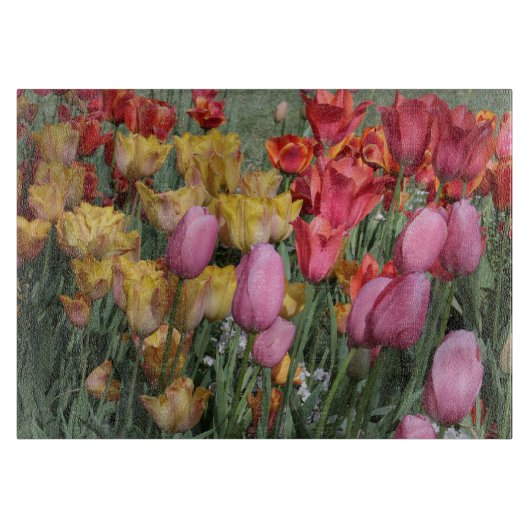 Spring Tulips Cutting Board Snijplank (Voorkant)
