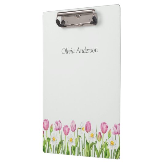 Spring Tulips & Daffodils Floral Clipboard Klembord (Links)