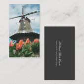Spring Tulips Dutch Windmill Visitekaartje (Voorkant / Achterkant)