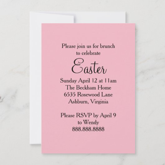 Spring Tulips Easter Brunch Kaart (Achterkant)