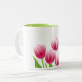 Spring Tulips Easter Gift Tweekleurige Koffiemok (Voorkant links)