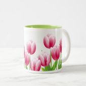 Spring Tulips Easter Gift Tweekleurige Koffiemok (Voorkant rechts)