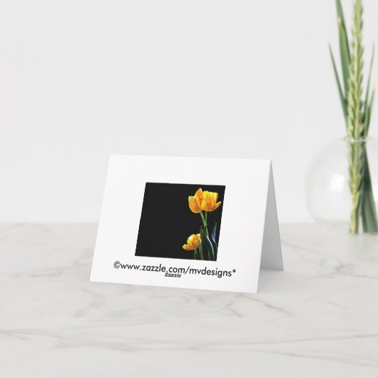 Spring Tulips Elegant Note Cards Kaart (Achterkant)