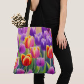 Spring Tulips Floral Canvas tas (Dichtbij)