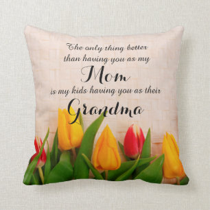 Spring Tulips for Grandma Pillow Kussen