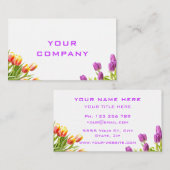 Spring Tulips Garden Floral Elegant Professional Visitekaartje (Voorkant / Achterkant)