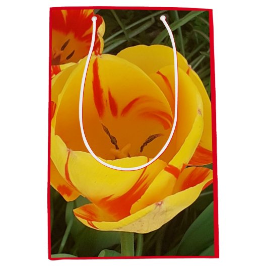 Spring Tulips Gift Bag Medium Cadeauzakje (Voorkant)