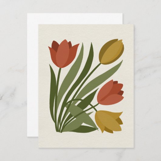 Spring Tulips Notecard Bedankkaart (Voorkant / Achterkant)