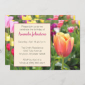 Spring Tulips Party uitnodiging (Voorkant / Achterkant)