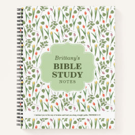 Spring Tulips Pattern Personalized Bible Study Notitieboek