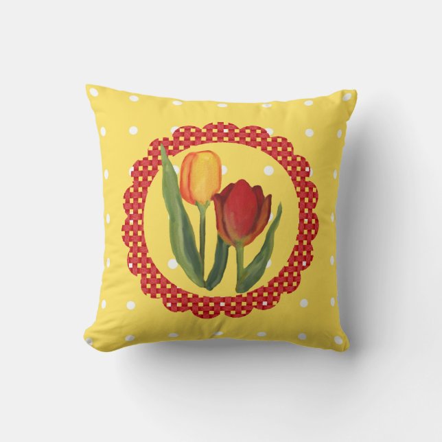 Spring Tulips Pillow Kussen (Voorkant)