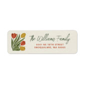 Spring Tulips Return Address Label (Voorkant)