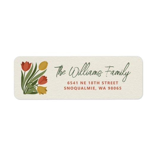 Spring Tulips Return Address Label (Voorkant)