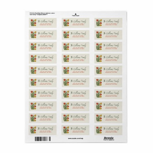 Spring Tulips Return Address Label (Full Sheet)
