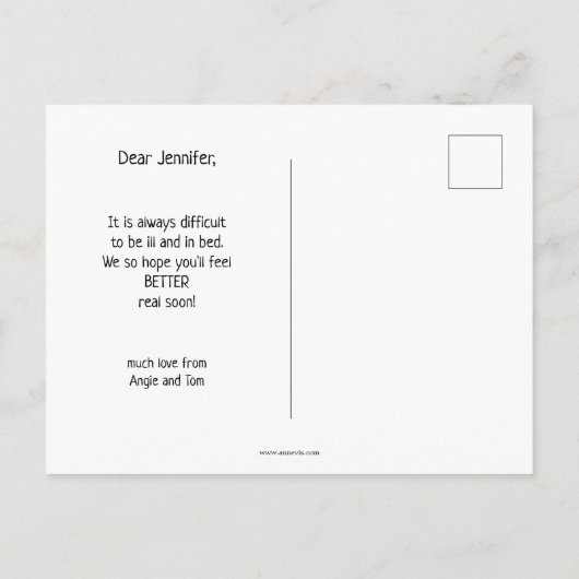 Spring Tulips Sunny Get Well Soon Briefkaart (Achterkant)