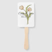 Spring Tulips trouwgunst fans Handwaaier (Voorkant)