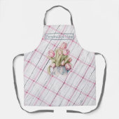 Spring Tulips w/ Pink Farmhouse Background Schort (Voorkant)