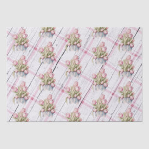 Spring Tulips w/ Pink Farmhouse Background Tissuepapier