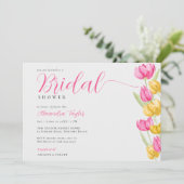 Spring Tulpen Boho Chic Hot Roze Vrijgezellenfeest Kaart (Staand voorkant)