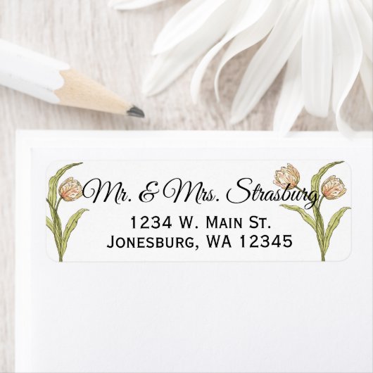 Spring Tulpen bruiloft aangepaste retour adres Etiket (Insitu)