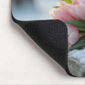 Spring Tulpen en Robin op een bank Muismat (Hoek)