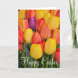 Spring tulpen Paaswenskaart Feestdagen Kaart