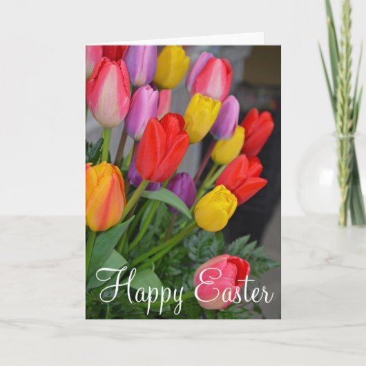 Spring tulpen Paaswenskaart Feestdagen Kaart (Voorkant)