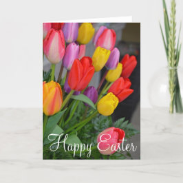 Spring tulpen Paaswenskaart Feestdagen Kaart