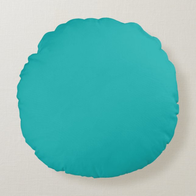 Spring Turquoise Blue Rond Kussen (Voorkant)