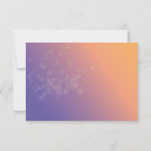 Spring Twilight Dandelion Wedding RSVP (Achterkant)